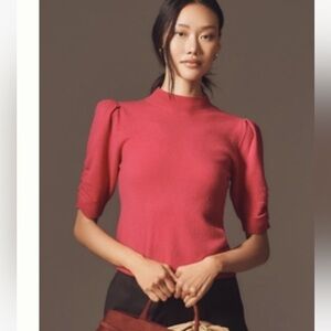 NEW Anthropologie Raspberry Sweater